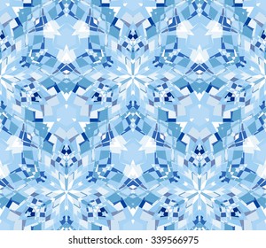 Blue seamless pattern. Seamless pattern composed of color abstract elements located on white background. Useful as design element for texture, pattern and artistic compositions.