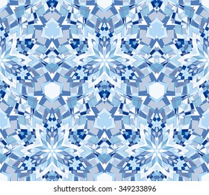 Blue seamless pattern. Seamless pattern composed of color abstract elements located on white background. Useful as design element for texture, pattern and artistic compositions. Vector illustration.