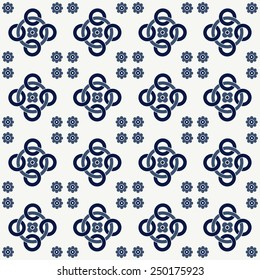 Blue seamless pattern. Design for dutch tile, textile, cloth, fabric, tissue
