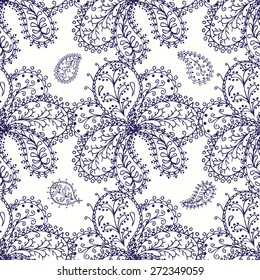 Blue seamless pattern. Design for dutch tile, background, textile
