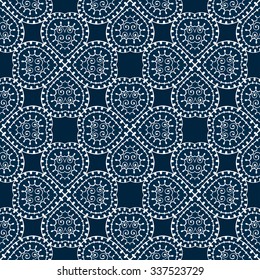 Blue seamless pattern. Design for dutch tile, background, textile