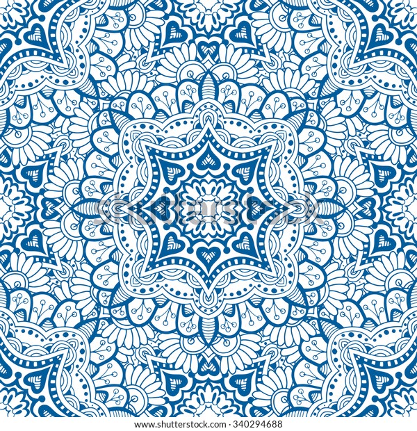 Blue Seamless Pattern Design Dutch Tile Stock Vector (Royalty Free ...