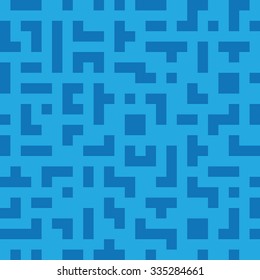 Blue seamless pattern with elements tetris