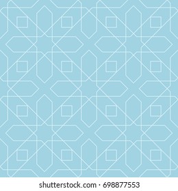 Blue and seamless pattern. Geometric background ornaments for wallpapers and textile