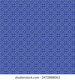 Blue seamless pattern geometric ornament