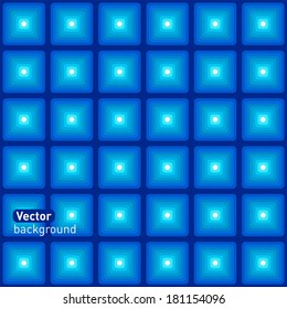 Blue seamless pattern of geometric shapes. Background.
