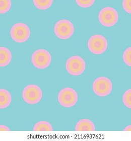 Blue seamless pattern with geometric shapes, circles vector background 