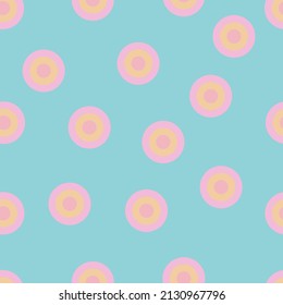 Blue seamless pattern with geometric shapes, circles vector background 1000x1000 pixels.