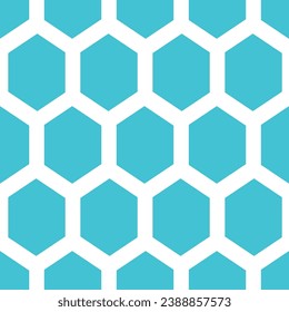 Blue seamless pattern with honeycomb