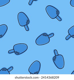 Blue seamless pattern with with ice cream