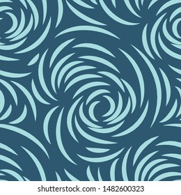 blue seamless pattern of lines or brush strokes in the form of arcs. patterned rose sketchy for fabrics on a dark background.Abstract illustration of ripples on the water