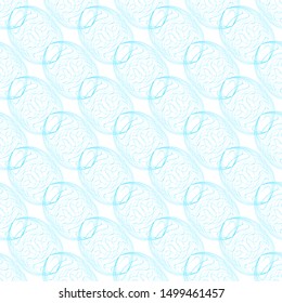 Blue seamless pattern on white blue background.