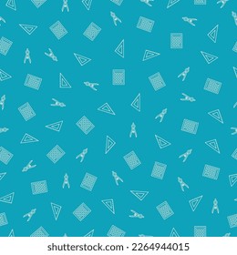 Blue seamless pattern with school supplies