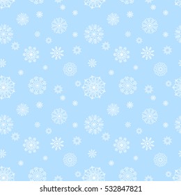 blue seamless pattern with snowflakes to christmas design, vector illustration