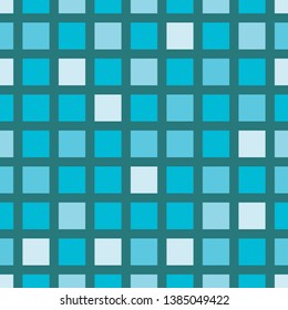 Blue seamless pattern. Blue squares on dark blue background. Tiles for your design. 