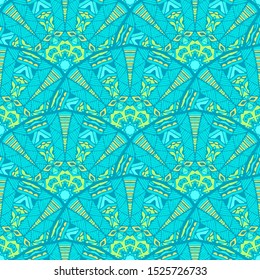 Blue seamless pattern tiles vector abstarct background turquoise tile. . Can be used for wallpaper, backgrounds, decoration for your design, ceramic, page fill and more.