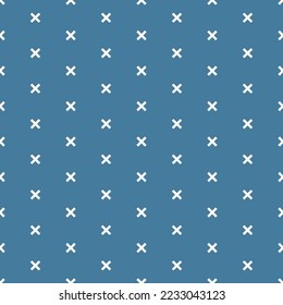 Blue seamless pattern with tiny cross