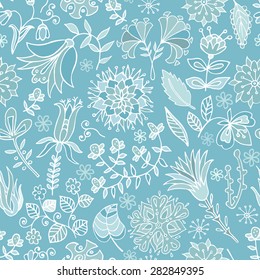 Blue seamless pattern, vector background