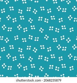 Blue seamless pattern with white dots.