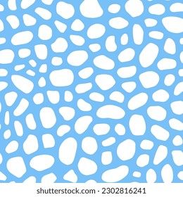 Blue seamless pattern with white pebbles