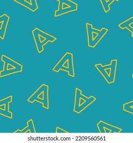 Blue seamless pattern with yellow A letters.