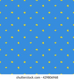 Blue seamless pattern with yellow spots.