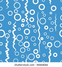 Blue seamless sea pattern with many bubbles