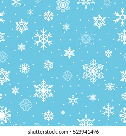 Blue Seamless Snowflake Pattern