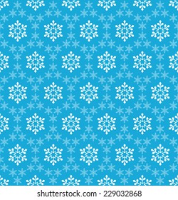 Blue seamless snowflake pattern. Vintage style.