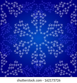 Blue seamless snowflakes pattern.