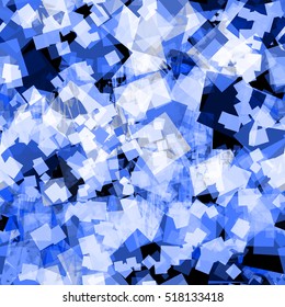Blue seamless square pattern. Abstract seamless background texture. Vector for fabric, printing, wrapping paper.