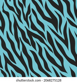 blue seamless stripes. zebra color. vector print for clothes or print