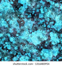 Blue seamless texture from different transparent squares. Geometric element mix random