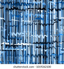Blue seamless texture with horizontal wavy stripes and vertical lines. Abstract vector background for web page, banners backdrop, fabric, home decor, wrapping
