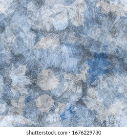 Textura transparente azul con hojas. Efecto submarino. Fondo abstracto vectorial para página web, fondo de banners, tela, decoración doméstica, envoltura