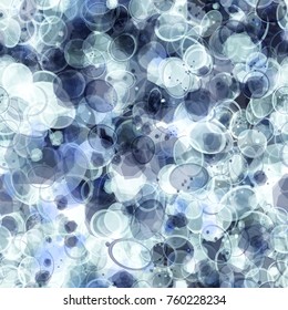 Blue seamless texture from ovals, spots, strokes, rings. Like bubbles. Abstract vector background for web page, banners backdrop, fabric, home decor, wrapping