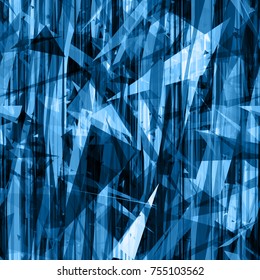 Blue seamless texture with stripes and triangles. Abstract vector background for web page, banners backdrop, fabric, home decor, wrapping