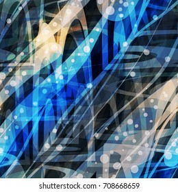 Blue Seamless texture. Strokes and blots. Scribble pattern. Abstract vector background for web page, banners, fabric, home decor, wrapping 