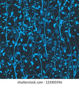 blue seamless trees, vector