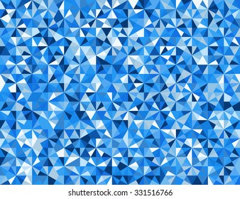 Blue Seamless Triangle Abstract Background. Vector Pattern of Geometric Shapes