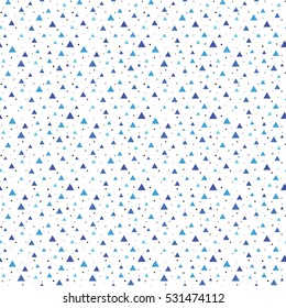 Blue seamless triangle abstract pattern. Vector illustration