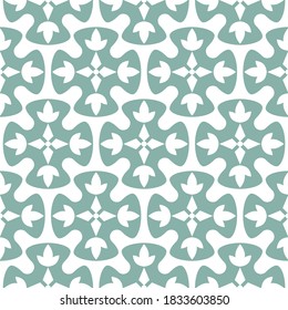 Fondo de patrón de estilo oriental geométrico vectorial sin costuras azul. Las formas geométricas de la quatrefoil floral imprimen textura para las baldosas.