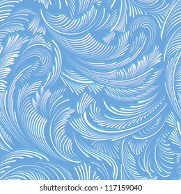 Blue Seamless Vector Pattern Background Of Frost