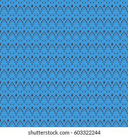 Blue seamless vector pattern with knitted canvas. Knitting cotton background, yarn threads, lace fabric, openwork netting, textile swatch, blue crochet knitwear.
