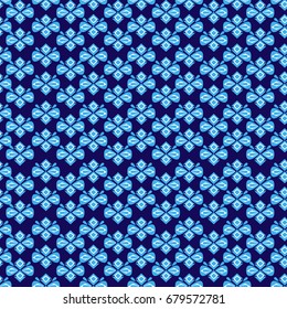 Blue seamless vector pattern with ornament, geometric background, trend design vector