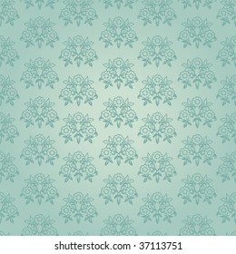 Patrón de flor victoriano sin soldadura azul