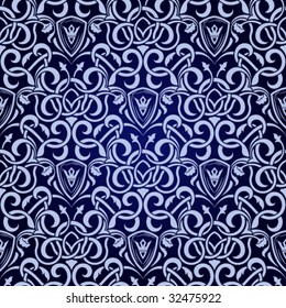 Blue Seamless Wallpaper Stock Vector (Royalty Free) 32475922 | Shutterstock