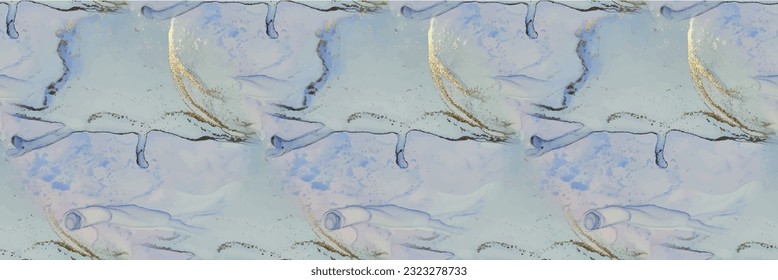 Blue Seamless Watercolor. Vector Seamless Repeat. Green Marble Background. Foil Ink Paint. Marble Gold Vector Ink. Luxury Alcohol Ink Canvas. Bronze Water Color Watercolor. Vector Abstract Painting.