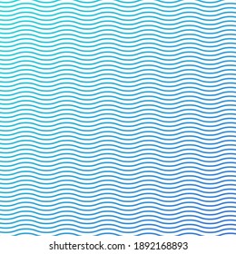 Blue seamless wave line pattern vector illustration with white background.
