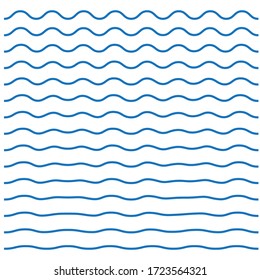 Blue seamless wavy line pattern vector illustration